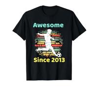 9 Year Old Soccer Player Awesome Since 2013 9th Birthday Value Graphic T-Shirt, Men, Black, XL