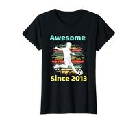 9 Year Old Soccer Player Awesome Since 2013 9th Birthday Value Graphic T-Shirt, Women, Black, M