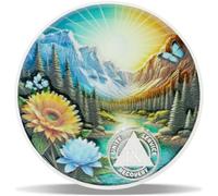 9 Year Serenity Bloom Sobriety Coin - Journey into Serenity NA Medallion - Spiritual Token for Recovery & Clean Time - Empowering NA AA Chips - Gift for Men & Women（Nickel Finish）