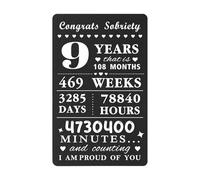 9 Year Sobriety Card for Women Men, 9 Year Sober Gifts, Nine Years AA NA Recovery Anniversary Sober Token