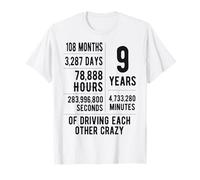 9 Years Married Funny 9th Wedding Anniversary T-Shirt
