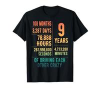 9 Years Married Funny 9th Wedding Anniversary T-Shirt