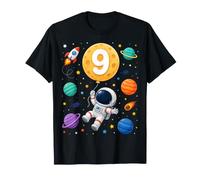 9 Years Old Astronaut 9th Birthday Boy Girl Space Rocket T-Shirt