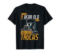 9 Years Old Boy Who Loves Trucks Trucker 9th Birthday Boy T-Shirt