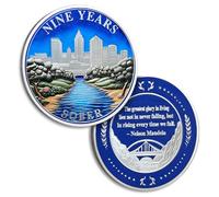 9 Years Sobriety Coin Nine Years Sober Urban River Coins AA Chips and Medallion Alcoholics Anonymous Coin Recovery Anniversary Token Sobriety Gifts for Women Men