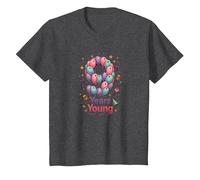 9 Years Young Birthday Celebration Balloon Number T-Shirt, Kids, Dark Heather Grey, 2 Years