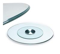 90/100cm Lazy Susan Tempered Glass Turntable Rotating Serving Tray Tabletop Rotating Tray Swivel Display Plate Dining Table Centerpiece Turntable Anti-Rollover Smooth Spin (Color : B, Size :