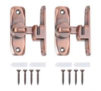 90/180 Degree Barn Door Latch for Exterior Doors, Heavy-Duty Metal Gate Latch with Rust-Resistant Antique Red or Bronze Finish, Secure Door Closer Hardware for(2 Antique RED)