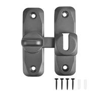 90/180 Degree Door Lock, 1PCS Barn Door Lock Safety Sliding Barn Door Lock Security Door Latch Small Gate Latches Hardware for Barn, Garden, Bathroom, Cabinet, Window, Sliding Door-Gun Grey