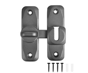 90/180 Degree Door Lock, 1PCS Barn Door Lock Safety Sliding Barn Door Lock Security Door Latch Small Gate Latches Hardware for Barn, Garden, Bathroom, Cabinet, Window, Sliding Door-Gun Grey