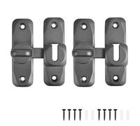 90/180 Degree Door Lock, 2PCS Barn Door Lock Safety Sliding Barn Door Lock Security Door Latch Small Gate Latches Hardware for Barn, Garden, Bathroom, Cabinet, Window, Sliding Door-Gun Grey