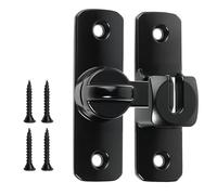 90/180 Degree Door Lock - Black Sliding Door Lock for Barn Doors and Gates - Flip Sliding Barn Lock Hardware with Screws for Interior Kitchens Bedrooms Bathrooms Cabinets