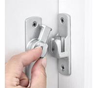 90/180 Degree Dual-Use Flip Barn Door Latch, Aluminum Alloy Rustproof Door Bolt Lock, Left/Right Hand Fit for Swing Sliding Doors Windows, Child Pet Safe for Home Garage Cabinet Drawer (Silver)