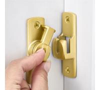 90/180 Degree Dual-Use Flip Barn Door Latch, Aluminum Alloy Rustproof Door Bolt Lock, Left/Right Hand Fit for Swing Sliding Doors Windows, Child Pet Safe for Home Garage Cabinet Drawer (Gold)