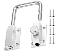 90/180 Degree Sliding Door Loop Lock, Heavy Duty Aluminum Alloy Patio Door Latch for Uneven Surfaces, Barn Doors, Double Gate, Closet & Window - Anti-Rust U-Bolt Hardware with 304 Screws(Silver)