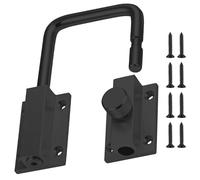 90/180 Degree Sliding Door Loop Lock, Heavy Duty Aluminum Alloy Patio Door Latch for Uneven Surfaces, Barn Doors, Double Gate, Closet & Window - Anti-Rust U-Bolt Hardware with 304 Screws(Black)
