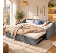 90/180x190cm Convertible Sofa Bed,Sofa Bed with Pull Out Bed,No mattress | Velvet ,for Living Room, Bedroom, or Study Room