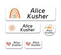 90/180xPersonalised Name Labels for Clothes Kids, No Iron Name Stickers Perfect for School Supplies,Water Cup, Customised Peel & Stick Name Tags Stickers for School, Nursery, Day Care, Hospital