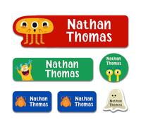 90/180xPersonalised Name Labels for Clothes Kids, No Iron Name Stickers Perfect for School Supplies,Water Cup, Customised Peel & Stick Name Tags Stickers for School, Nursery, Day Care, Hospital