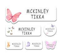 90/180xPersonalised Name Labels for Clothes Kids, No Iron Name Stickers Perfect for School Supplies,Water Cup, Customised Peel & Stick Name Tags Stickers for School, Nursery, Day Care, Hospital