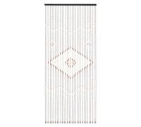 90×208 cm Bamboo-Wood Bead Door Curtain - Chocolate Boho Pattern, Sun-Blocking & Airy Room Divider, Handmade Beaded Curtain for Window, Bedroom, Kitchen