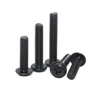 90/40/20/10pc Black Carbon Steel M1.4 M2 M2.5 M3 M3.5 M4 M5 M6 PWM Cross Pan Round Head With Washer Collar Screw Bolt(12mm,M1.4X90pcs)