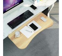 90° Adjustable Foldable Keyboard Tray with Steel Clamp - Ergonomic Desk Extension Arm & Elbow Support 1.75" x 25" Wooden Shelf for Ultimate Comfort & Productivity
