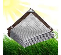 90% Aluminet Shade Net for Dogs Car & Greenhouse - Sun Protection Awning with Eyelets Heat Resistant 3 x 5 m Balcony Shade Cover UV Blocking Outdoor Canopy
