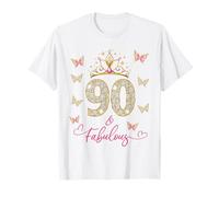 90 And Fabulous 90 Years Old Women 90th Birthday T-Shirt