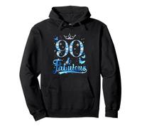 90 And Fabulous Leopard Heels 90th Birthday 90 Year Old Pullover Hoodie