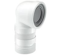 90° Back to Wall Flexible WC Connector White 97-107mm, Material: Polypropylene, Pack of 1