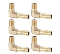 90° Brass Hose Connectors 10mm Elbow, 6 Pcs