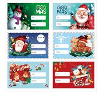 90 Christmas Tag Stickers, 75 x 48 mm - Self-Adhesive Merry Christmas Stickers for Decoration, Suitable for Gift Wrapping, Signing, and Sealing envelopes