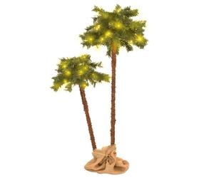 (90 cm + 150 cm) vidaXL Christmas Tree with LEDs Palm Tree Christmas Decoration Artificial Tree