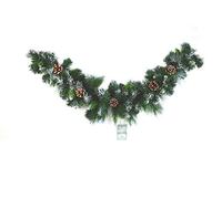 90 cm/ 3ft frosted glacier swag 92 tips/ 5 cones green xmas fireplace mantel