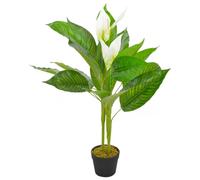(90 cm) vidaXL Artificial Plant Anthurium with Pot White Fake Flower Multi Heights