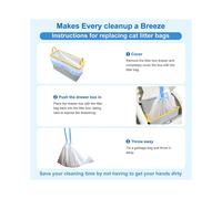 90 Count Cat Litter Bags for Automatic Litter Box Extra-Thick Cat Litter Box Liners for MeoWant/Catlink/Tonepie Toilette