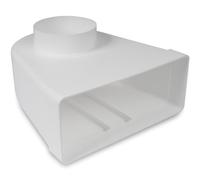 90° Degree 220 x 90 mm to Diameter 100 mm Rectangular Flat Duct Connector for Round Pipe Connection - Air Conditioning, Ventilation, Heating, Cooling