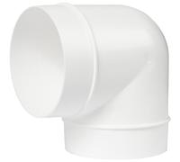90 Degree 4 Inch / 100mm Plastic Elbow - Bend Connect Ducting Pipe, Duct or Hose - Straight or Flexible - Ventilation Connector Round Joint Tube