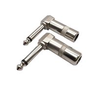 90 Degree 6.35mm Adapter 6.35mm 1 / 4In Mono Plugs Connector for Patches Cable Guitar Effect Pedal Plated Connector