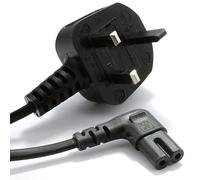 90 Degree Angle IEC C7 Universal Plug Power Cable - Figure 8 cable Compatible for Xbox Series X, Smart LED TV, Galaxy TV, LG TV - 0.5 Meter Black