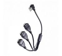 90 Degree Angled USB 2.0 Splitter Adapter, USB Y Splitter with 1 Male to 3 Female Port for Charging Data Transfer