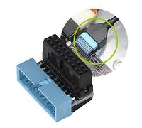 90 Degree Angled USB 3.0 19-Pin Motherboard Internal Header Set of 5, Black and Blue, 0.9 * 0.6 Inch Size