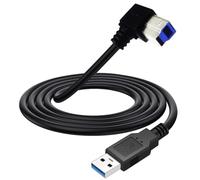 90 Degree Angled USB 3.0 Printer Cable, USB 3.0 Type A Male to B Male Printer Scanner Cable Cord for HP,Epson,Dell,Canon,Lexmark,Xerox,Brother,Samsung,Fujitsu ScanSnap iX500 scanner(1.5meter) (Down)