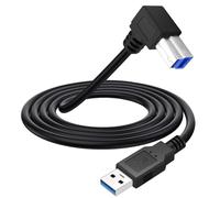 90 Degree Angled USB 3.0 Printer Cable, USB 3.0 Type A Male to B Male Printer Scanner Cord compatible with HP,Epson,Dell,Canon,Lexmark,Xerox,Brother,Samsung,Fujitsu ScanSnap iX500 scanner(1.5meter)