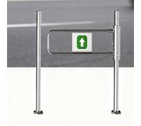 90-Degree Automatic Swing Gate, Stainless Steel Access Door for Markets, Industrial BER with Auto Locking, Post-Mount Design (Silver)