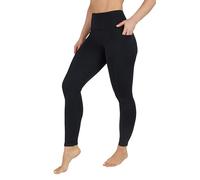 90 Degree By Reflex High Waist Fleece Lined Leggings with Side Pocket - Yoga Pants, Black W/ Pocket Fleece Lined, Large