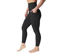90 Degree By Reflex High Waist Fleece Lined Leggings with Side Pocket - Yoga Pants, Black W/ Pocket Fleece Lined, M