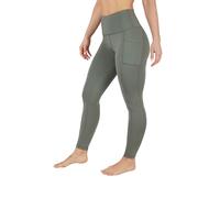 90 Degree By Reflex High Waist Fleece Lined Leggings - Yoga Pants, Mulled Basil W/ Pocket Fleece Lined, Medium