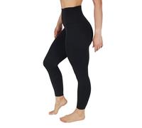 90 Degree By Reflex High Waist Legging 7/8 Tummy Control Yoga Workout Pants, Absolute Black, M